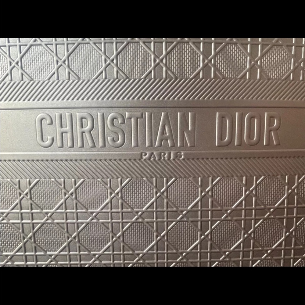 Rare Authentic Christian Dior Book Tote Big Size Handbag Golden Canvas - Picture 4 of 12